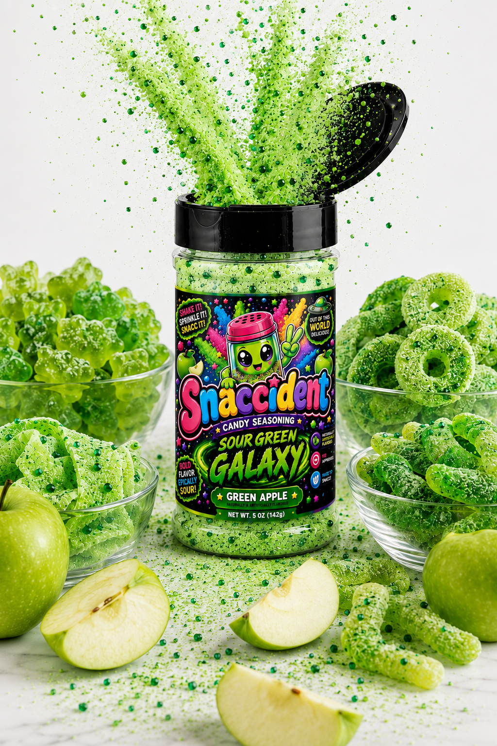 Sour "Green Galaxy" Candy Topping