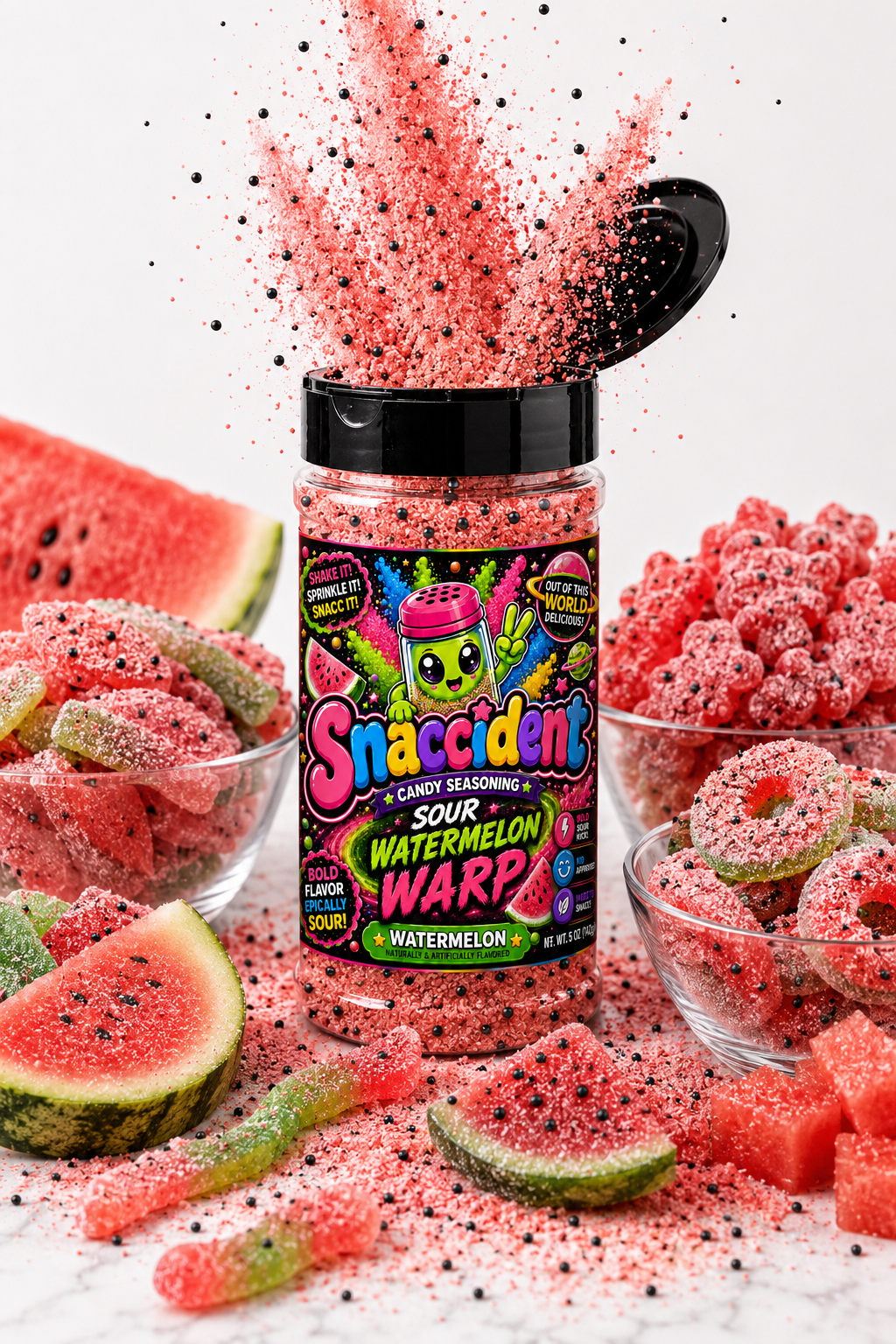 Sour "Watermelon Warp" Candy Topping